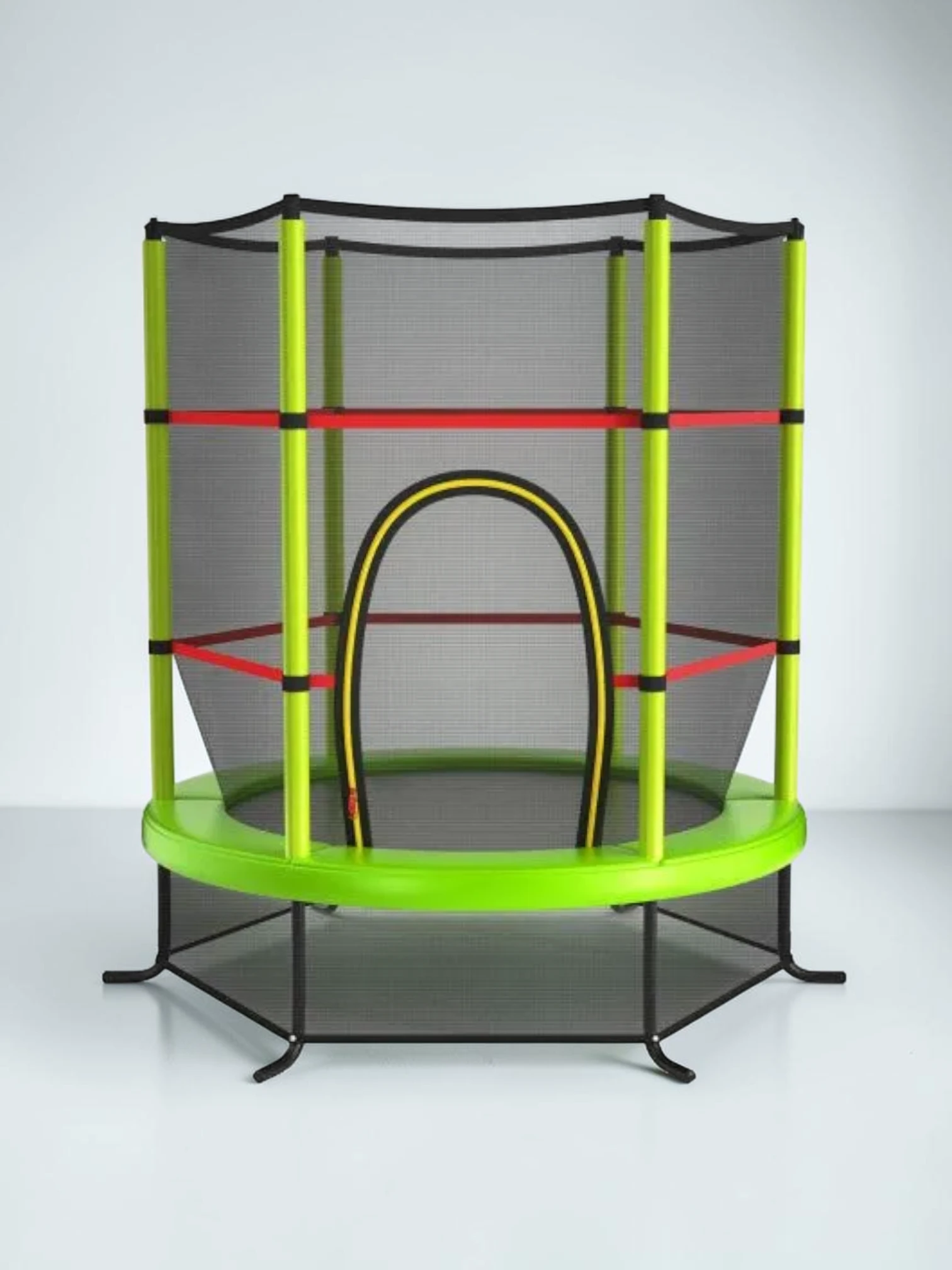 kidtramp 55 Inch Kids Recreational Trampoline with Enclosure Net - Green