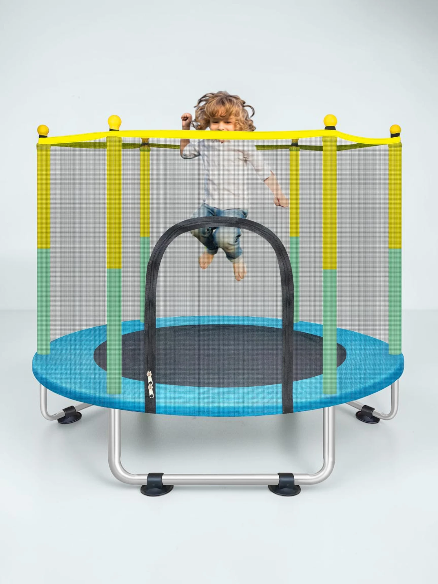 kidtramp 55-inch Indoor Kids Trampoline with Safety Enclosure, Alloy Steel Frame, Toddler Recreational Jumper for Ages 1-8