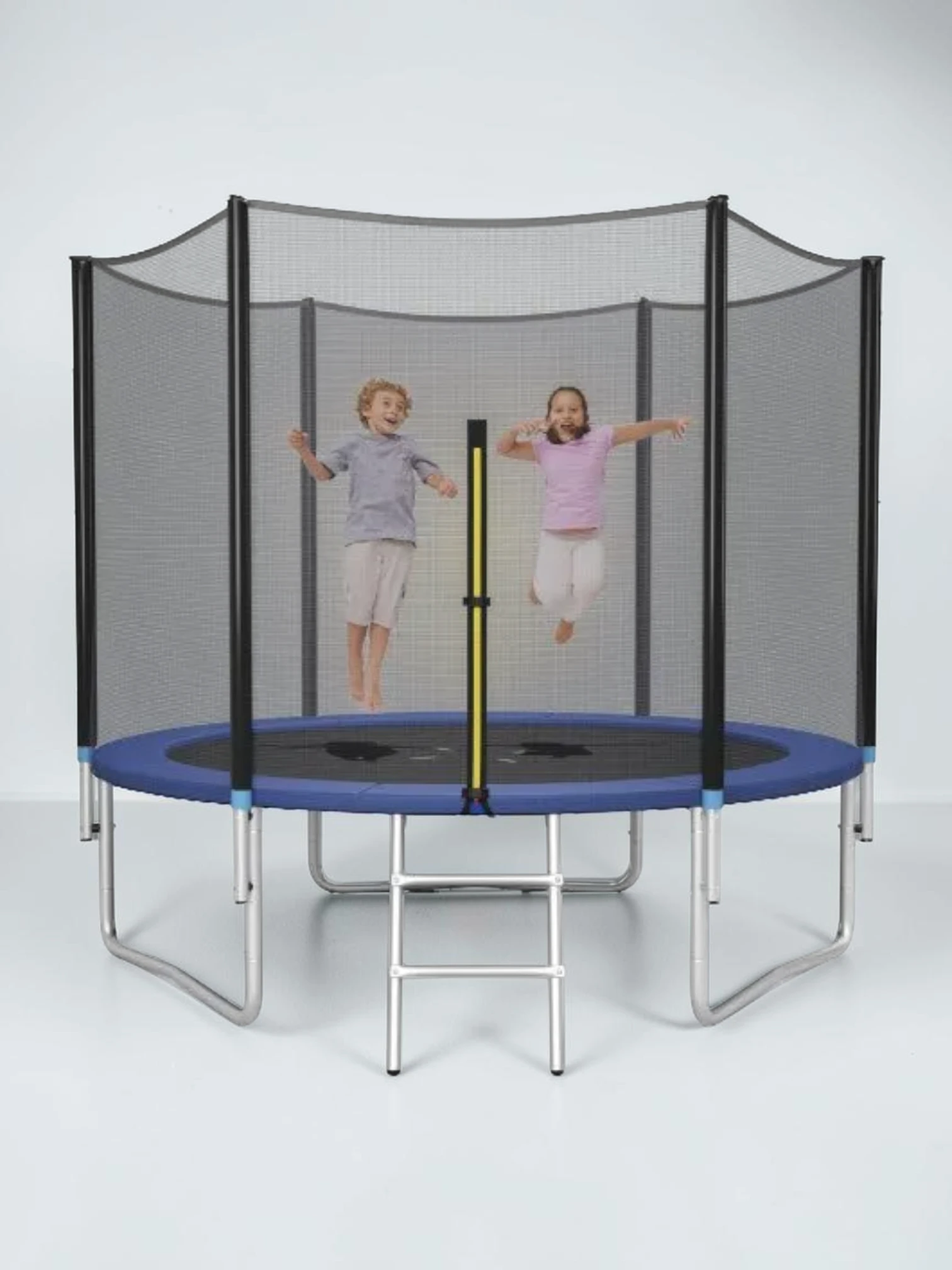 kidtramp 16 ft Outdoor Trampoline with Safety Enclosure Net and Ladder