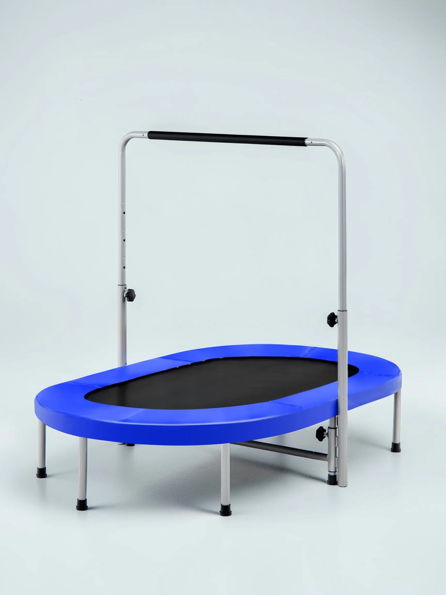 kidtramp Rebounder Trampoline for Adults, 60" Foldable Mini Trampoline with 5-Level Adjustable Handle and Non-Slip Pads, 330lbs Capacity (Blue)