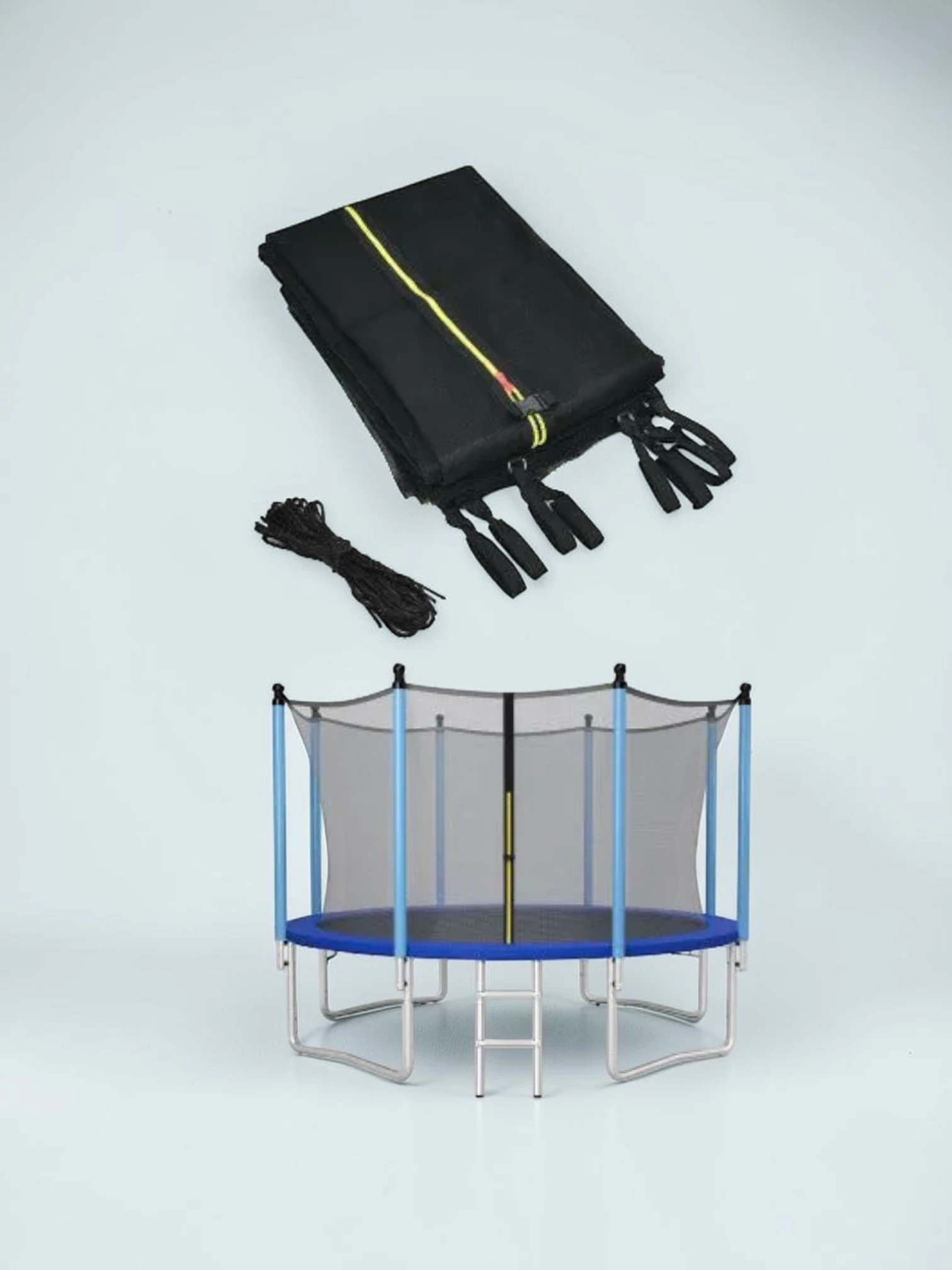 kidtramp 12Ft Trampoline Safety Enclosure Net Replacement, PE Mesh for Straight-Pole Frames