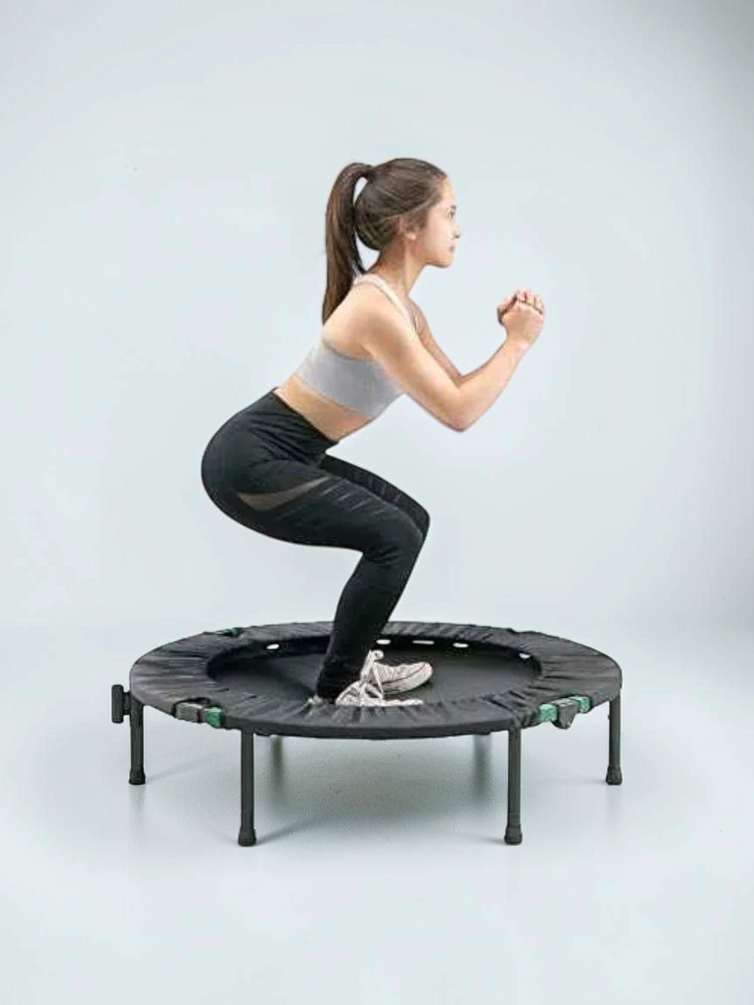 kidtramp Trampoline Cardio Trainer with Handle, Black, 250 lbs Weight Capacity