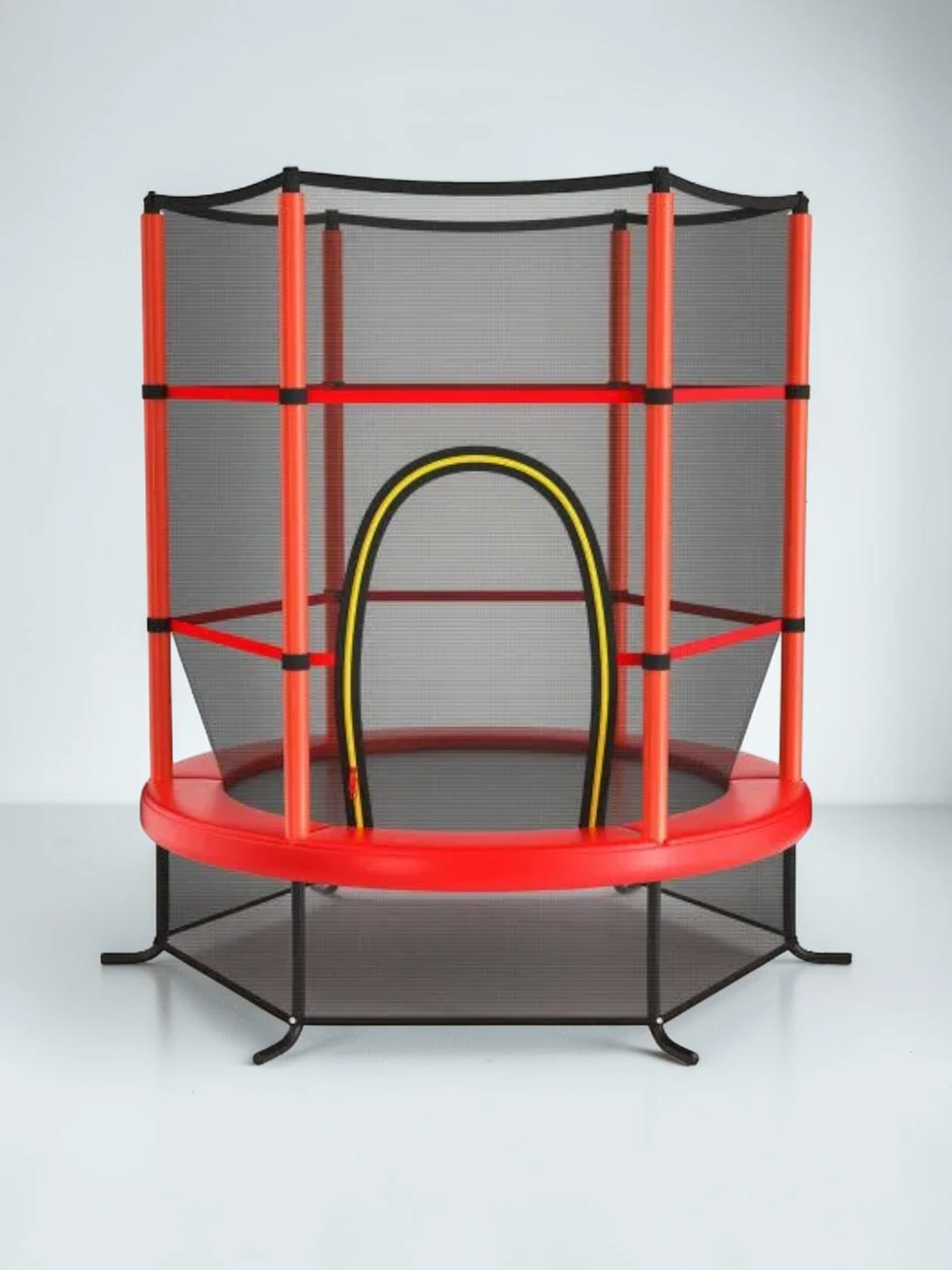 kidtramp 55 Inch Kids Recreational Trampoline with Enclosure Net - Red