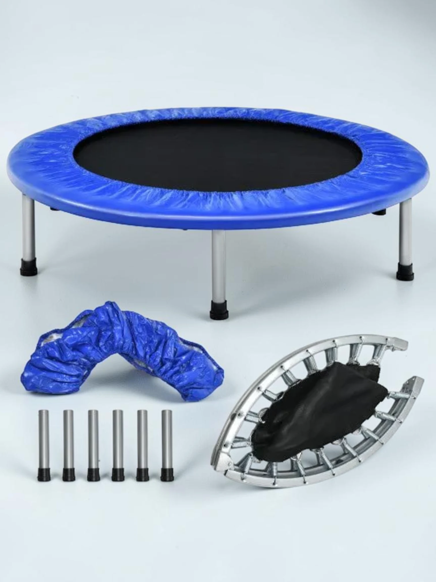kidtramp 38-Inch Mini Folding Trampoline Rebounder Steel Frame Blue