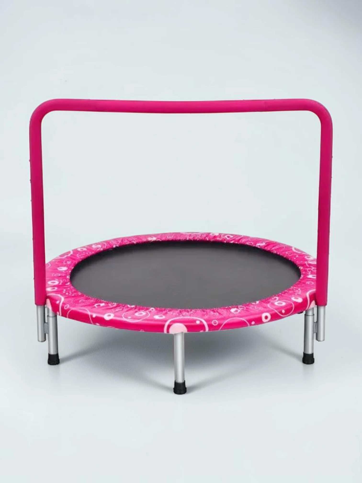 kidtramp 36 Inch Kids Trampoline Mini Rebounder with Full Covered Handrail - Pink