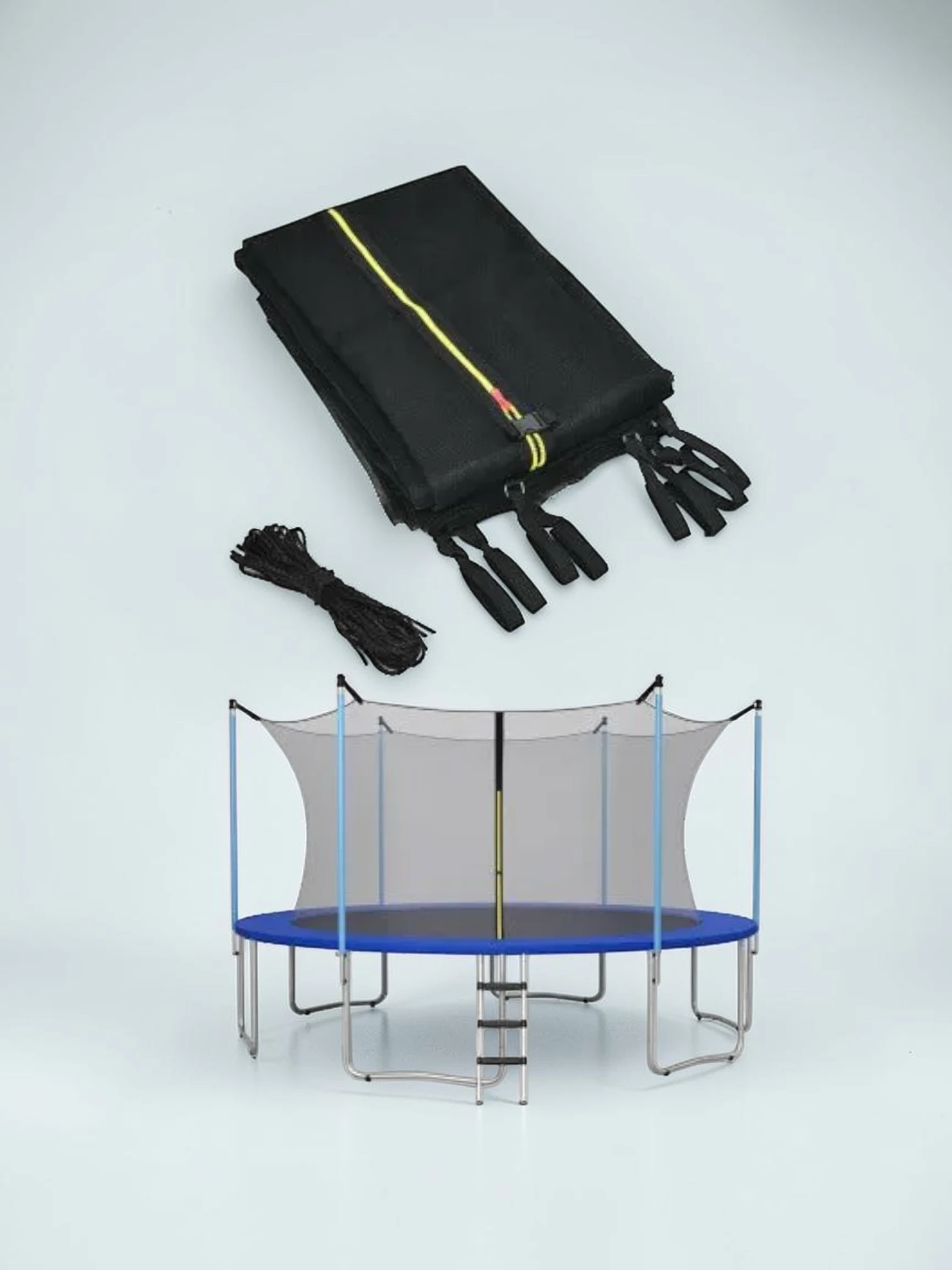kidtramp Replacement Trampoline Safety Enclosure Net, PE Mesh, 15 ft, Fits Straight-Pole Frames